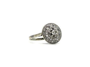 Zonder minimumprijs - Ring - 18 karaat Witgoud, Platina -, Nieuw