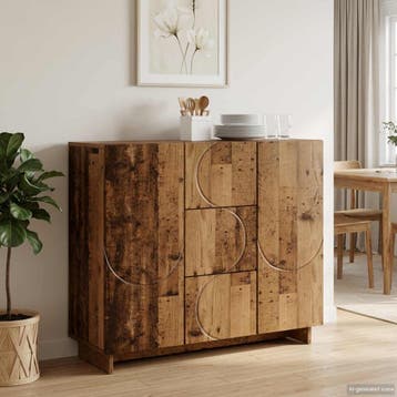 vidaXL Dressoir Oud hout 85,5 x 31 x 75 cm Bewerkt hout, Verzenden, Nieuw, 50 tot 100 cm, 25 tot 50 cm