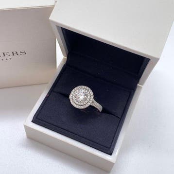 De Beers - Ring - Aura Double Halo Platina - 1.59ct. tw., Nieuw