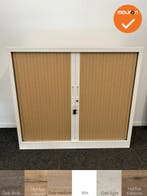 Robberechtse roldeurkast - 105x120x45cm - Wit met beuken deu, Werkplek, Ophalen of Verzenden, Gebruikt, Kast