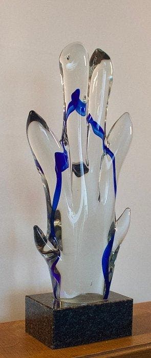 sculptuur, H. 38 cm - 4 kg - 38 cm - Glas, Steen