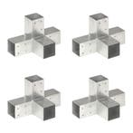 vidaXL Paalverbindingen 4 st X-vorm 71x71 mm gegalvaniseerd, Verzenden, Nieuw
