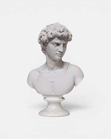Beeld, Busto david di michelangelo 15 cm - 15 cm - Marmer, Antiek en Kunst