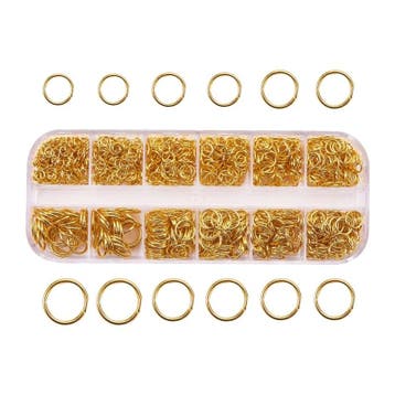1 x Doosje buigringen / buigringetjes 4 t/m 10 mm – goudk., Hobby en Vrije tijd, Kralen en Sieraden maken, Ophalen of Verzenden