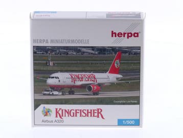 Schaal 1:500 Herpa 502238 Kingfisher Airbus A320 Reg. VT-..., Ophalen of Verzenden, Zo goed als nieuw