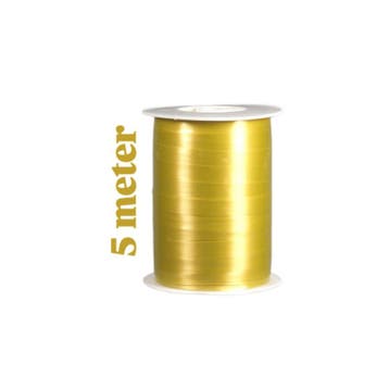 5m Goud lint - krullint - cadeau versiering - leuk inpakk..., Ophalen of Verzenden, Nieuw