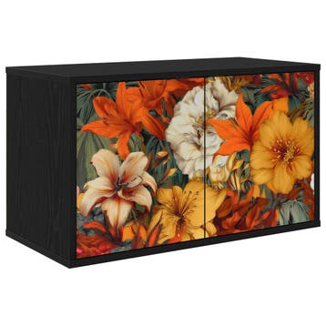 vidaXL Wandgemonteerd tv-meubel GENNEP 69 x 33 x 40 cm Zwart, Huis en Inrichting, Minder dan 50 cm, Verzenden, Nieuw, Minder dan 100 cm