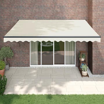 vidaXL Luifel automatisch uitschuifbaar 4,5x3 m crèmekleurig, Verzenden, Nieuw