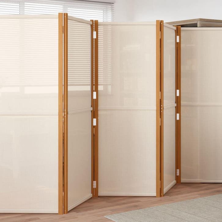 vidaXL Kamerscherm met 5 panelen 350x180 cm crèmewit, Huis en Inrichting, Woonaccessoires | Kamerschermen, Nieuw, Verzenden