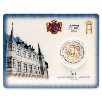 Luxemburg 2 Euro Willem II 2024 BU Coincard, Verzenden