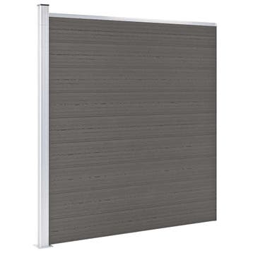 vidaXL Schutting 175x186 cm HKC grijs, Verzenden, Nieuw, Kunststof, 1 tot 2 meter