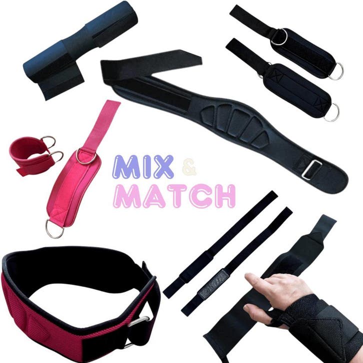 Safe training gym care package straps pads riem compleet, Sport en Fitness, Fitnessmaterialen, Armen, Benen, Borst, Buik, Rug