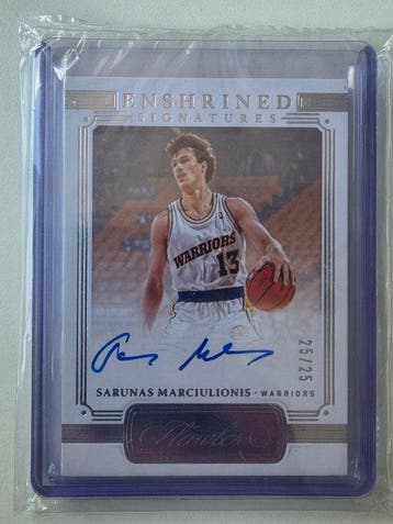 Panini Flawless Sarunas Marciulionis 25/25 Gesigneerde, Nieuw