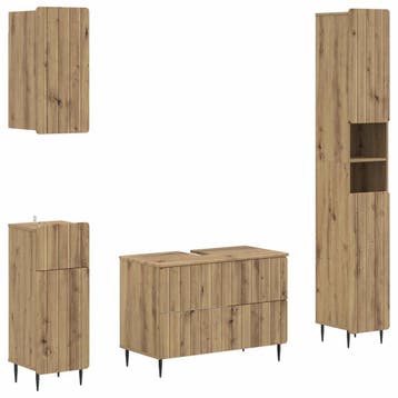 vidaXL 4-delige Badkamerkast Set ZWOLLE Artisanaal eiken, Verzenden, Nieuw