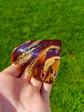 Amber - Barnsteen - HQ Freeform Blauwe Barnsteen - 7 cm -