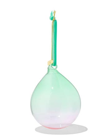 HEMA Kerstbal 8cm glas gradient groen-roze laag geprijsd, Verzenden, Nieuw