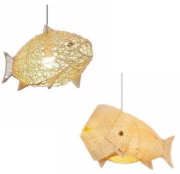 Nordic Bamboe Hanglamp – Handgevlochten Modern Design LED, Verzenden, Nieuw