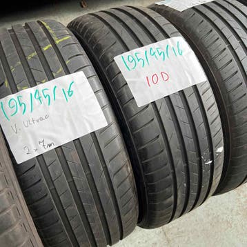 4 x Vredestein Ultrac 195-45-16 Zomerbanden 7mm, Gebruikt, 16 inch, Ophalen of Verzenden, Band(en)