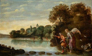 Adam Elsheimer (1578-1610), Follower of - Tobias en de Engel