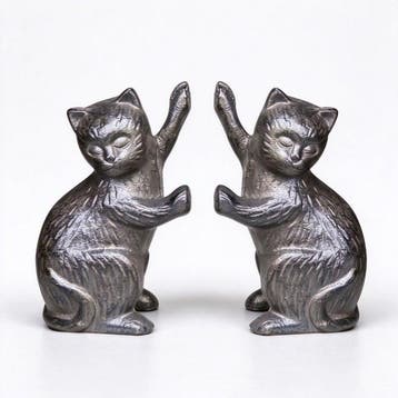 Beeld, Retro cast iron cat bookend - 21 cm - Gietijzer