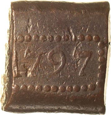 Nederlands-Indië - Bataafse Republiek. 2 Stuiver-Bonk 1797, Postzegels en Munten, Munten | Nederland