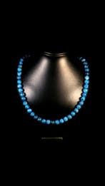 Blauwe apatiet kralenketting streng Ronde kralen - Hoogte: