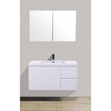 Badkamermeubelset Sanimar Sevilla 100 cm Inclusief, Spiegelkast, Nieuw, Ophalen of Verzenden, Minder dan 100 cm