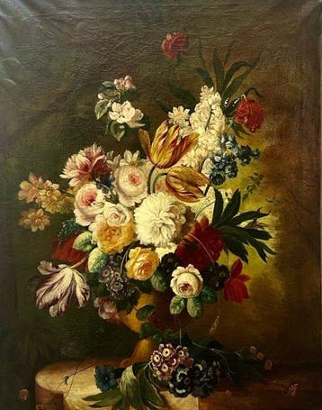 Italiaanse school (XIX) - Grande Composizione floreale - XL