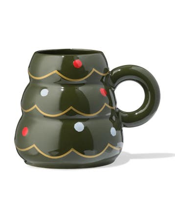 HEMA Mok 11.5x11.6cm kerstboom met deksel, Verzenden, Nieuw