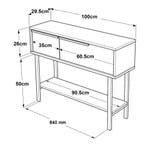 Console tafel Vesanto sidetable 100x29,5x76 cm eikenkleurig, Huis en Inrichting, Tafels | Sidetables, Verzenden, Nieuw