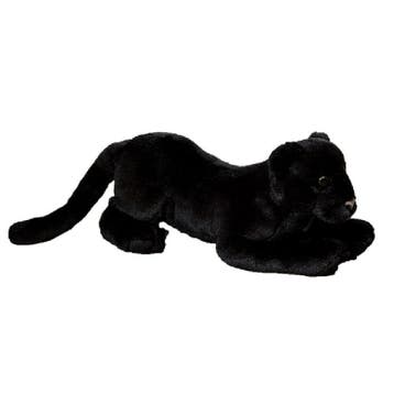 Pluche panter knuffel - zwart - liggend - 25 cm - panter, Verzenden, Nieuw