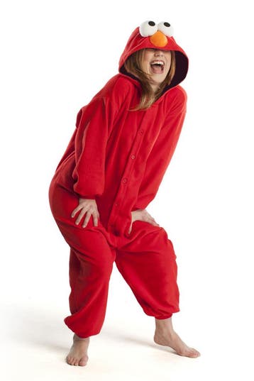 Onesie Elmo Pak Kostuum S-M Rood Elmopak Jumpsuit Huispak, Carnaval, Nieuw, Ophalen of Verzenden, Kleding
