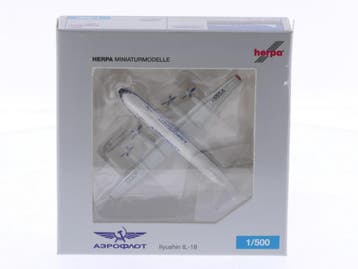 Schaal 1:500 Herpa 520881 Ilyushin IL-18 Aeroflot Reg. CC..., Ophalen of Verzenden, Zo goed als nieuw
