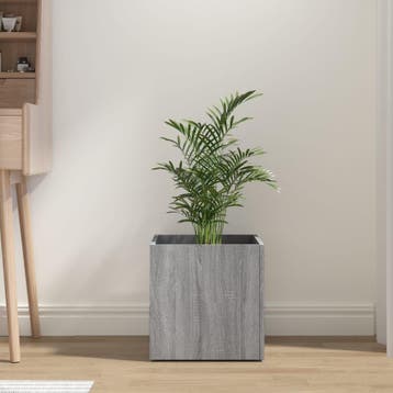 vidaXL Plantenbak 40x40x40 cm bewerkt hout grijs sonoma, Tuin en Terras, Bloembakken en Plantenbakken, Verzenden, Minder dan 60 cm
