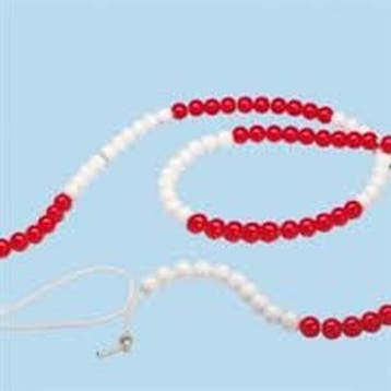Klassikale Rekenketting 100 kralen rood/wit 2 meter lang, Boeken, Verzenden, Nieuw