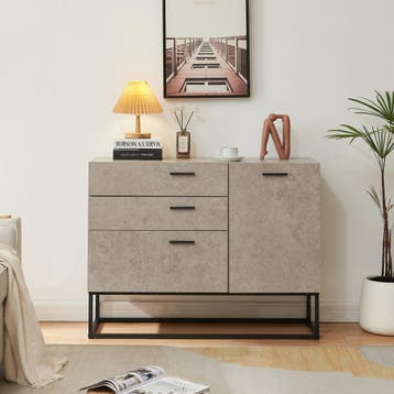 Sideboard Lavangen commode 75x100x35 cm betonkleurig licht e, Verzenden, Nieuw