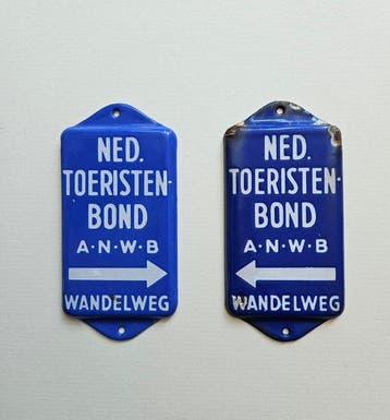 ANWB Wandelweg - Emaille bord (2) - Emaille