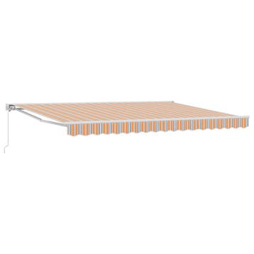 vidaXL Handmatig uitschuifbare luifel Oranje, Grijs, Blauw,, Verzenden, Nieuw