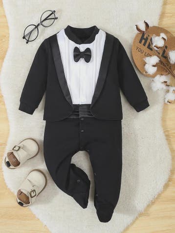 Baby Jongen Romper Gentleman Prins Kostuum met Voetjes - Kat, Verzenden, Nieuw