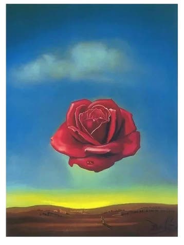 Kunstdruk Salvador Dali - Rose Meditative 60x80cm, Verzenden, Nieuw