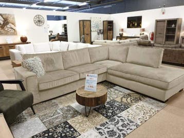 Hoekbank Follega - hoekbanken - Beige, Nieuw, Stof