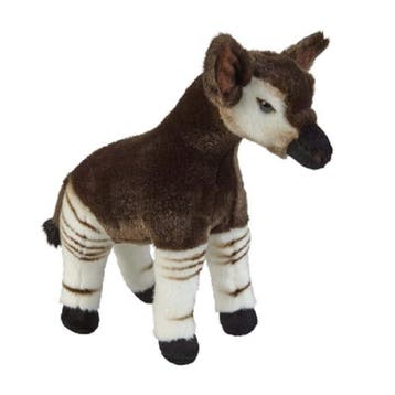 Okapi knuffel - pluche - bruin - 32 cm - savanne thema, Verzenden, Nieuw