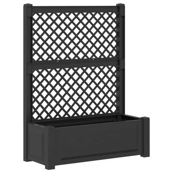vidaXL Grote plantenbak met trellis Antracietkleurig, Verzenden, Nieuw