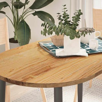 vidaXL Tafelblad 120x60x2 cm ovaal massief eikenhout, Verzenden, Nieuw