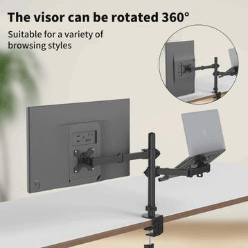 360° Draaibare Laptop & Monitor Standaard met Kabelmanagemen, Computers en Software, Laptopstandaarden, Verzenden, Nieuw