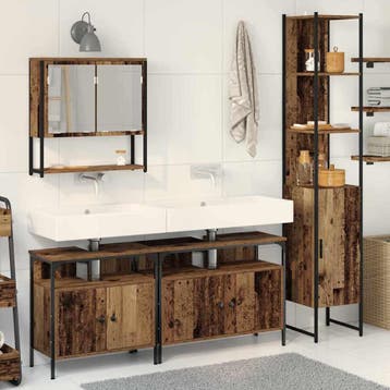 vidaXL Badkamermeubelset 4 st Oud Hout Bewerkt hout, Verzenden, Nieuw, Overige typen