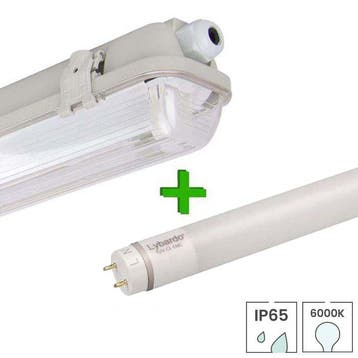 IP65 LED TL armatuur 60 cm enkel + LED TL buis | 9 watt |, Verzenden, Nieuw, Functioneel