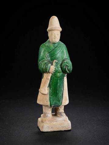 Oud-Chinees, Ming-dynastie Terracotta Figuur - 21.5 cm, Antiek en Kunst