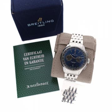 Breitling Premier B01 Chronograph 42mm AB0118A61C1A1; Aut..., Ophalen of Verzenden, Zo goed als nieuw, Staal, Overige merken