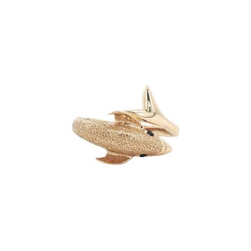 Dolfijn ring met saffier 10 kt, Ophalen of Verzenden, Nieuw